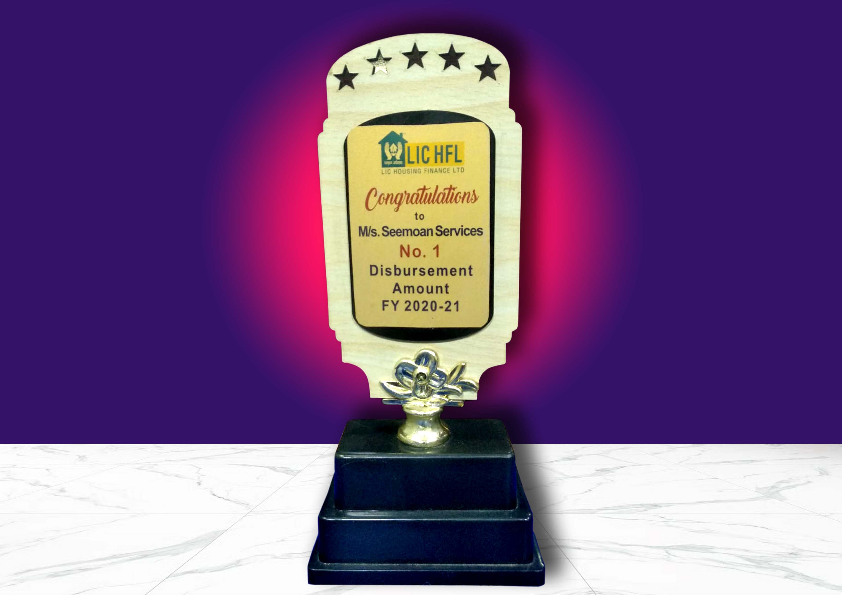 No.1 Disbursement Amount FY 2020-21 From  LIC HFL